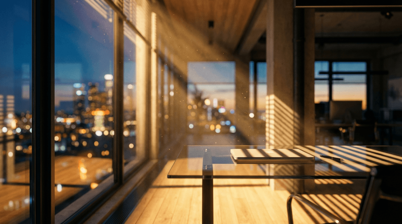 Interior window cleaning at a Toronto office