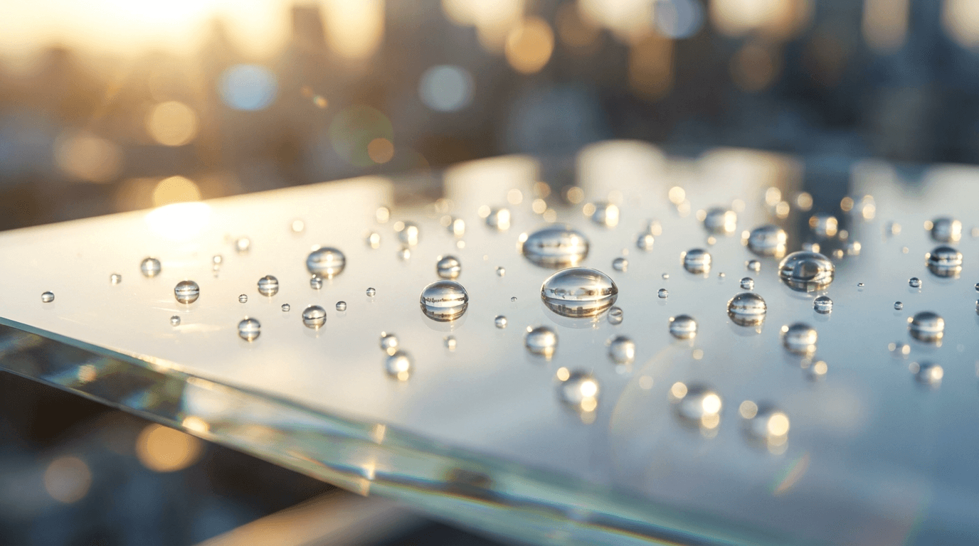 Detail of wiping the edge of a glass window
